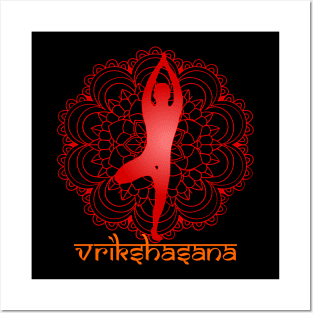 Vrikshasana Yoga Pose Posters and Art